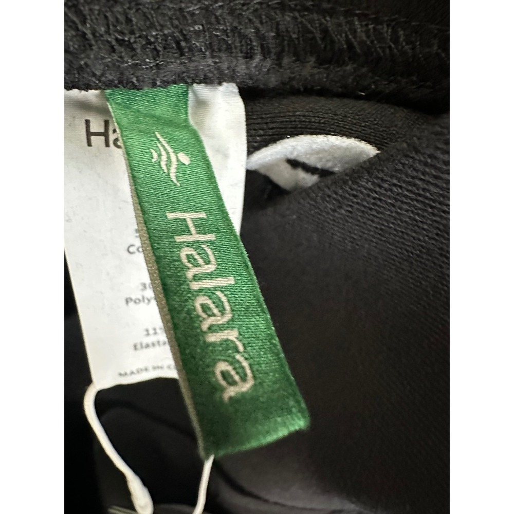 Halara Flex Denim Flare Pants Womens Large Tall Black High Waisted Crossover NEW - Picture 6 of 15